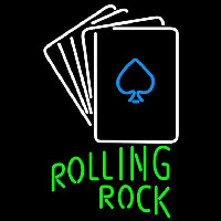 Rolling Rock Cards Beer Sign Neon Skilt