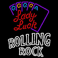 Rolling Rock Lady Luck Series Beer Sign Neon Skilt
