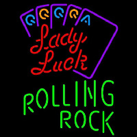 Rolling Rock Lady Luck Series Beer Sign Neon Skilt