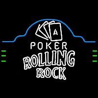 Rolling Rock Poker Ace Cards Beer Sign Neon Skilt