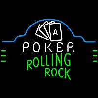 Rolling Rock Poker Ace Cards Beer Sign Neon Skilt