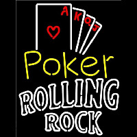 Rolling Rock Poker Ace Series Beer Sign Neon Skilt