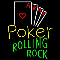 Rolling Rock Poker Ace Series Beer Sign Neon Skilt