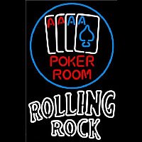 Rolling Rock Poker Room Beer Sign Neon Skilt