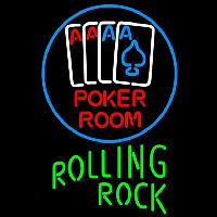 Rolling Rock Poker Room Beer Sign Neon Skilt