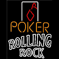 Rolling Rock Poker Squver Ace Beer Sign Neon Skilt