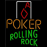 Rolling Rock Poker Squver Ace Beer Sign Neon Skilt