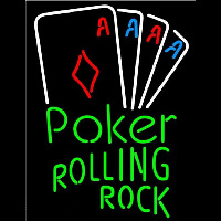 Rolling Rock Poker Tournament Beer Sign Neon Skilt