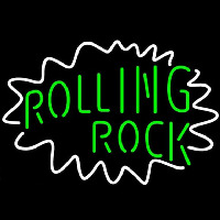 Rolling Rock Single Line Logo With Wavy Circle Beer Sign Neon Skilt