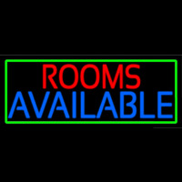 Rooms Available Vacancy With Green Border Neon Skilt