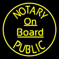 Round Notary Public On Board Neon Skilt