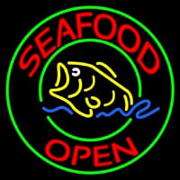 Round Seafood Open  Neon Skilt