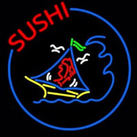 Round Sushi Logo  Neon Skilt