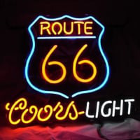 Route 66 Coors Øl Bar Åben Neon Skilt