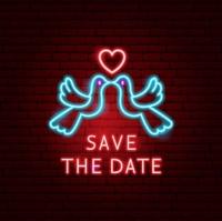 SAVE THE Date Neon Skilt