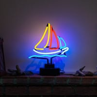 Sailling Boat Desktop Neon Skilt