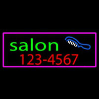 Salon With Comb And Number Neon Skilt