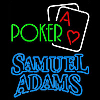 Samuel Adams Green Poker Beer Sign Neon Skilt