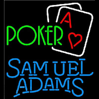 Samuel Adams Green Poker Beer Sign Neon Skilt