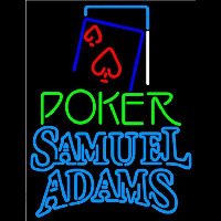 Samuel Adams Green Poker Red Heart Beer Sign Neon Skilt