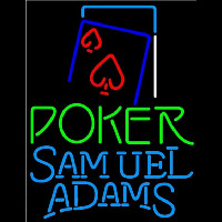 Samuel Adams Green Poker Red Heart Beer Sign Neon Skilt