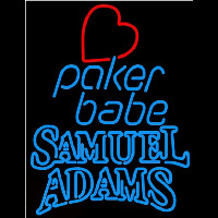 Samuel Adams Poker Girl Heart Babe Beer Sign Neon Skilt