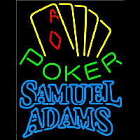 Samuel Adams Poker Yellow Beer Sign Neon Skilt