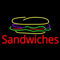 Sandwiches With Sandwich Logo Neon Skilt