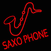 Saxophone Block Logo Neon Skilt