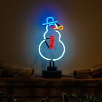 Scarecrow Snowman Desktop Neon Skilt