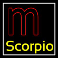 Scorpio Zodiac White Border Neon Skilt