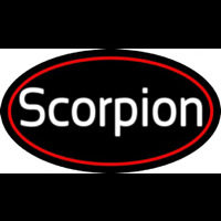 Scorpion Red Oval Neon Skilt