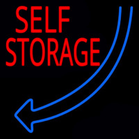 Self Storage Block Blue Arrow Neon Skilt