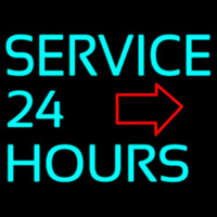 Service 24 Hours Neon Skilt