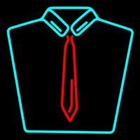 Shirt With Tie Logo Neon Skilt