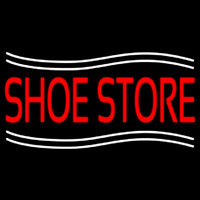 Shoe Store With Line Neon Skilt