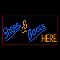 Shoes And Boots Here With Border Neon Skilt