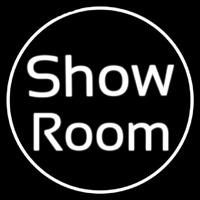 Show Room With Cirle Neon Skilt