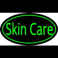 Skin Care Oval Green Neon Skilt