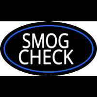 Smog Check Logo Blue Oval Neon Skilt