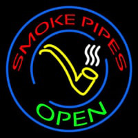 Smoke Pipes Open Circle Neon Skilt