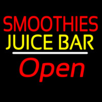 Smoothies Juice Bar Open White Line Neon Skilt