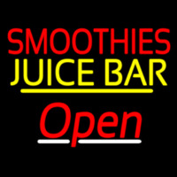 Smoothies Juice Bar Open Yellow Line Neon Skilt