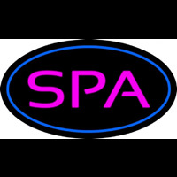 Spa Oval Blue Neon Skilt