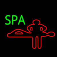 Spa With Red Logo Neon Skilt