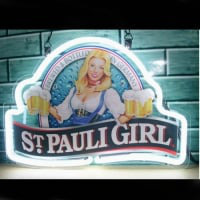 St Pauli Girl Øl Bar Åben Neon Skilt