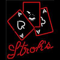 Strohs Ace And Poker Beer Sign Neon Skilt