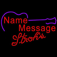 Strohs Acoustic Guitar Beer Sign Neon Skilt