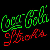 Strohs Coca Cola Green Beer Sign Neon Skilt