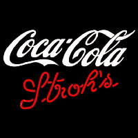 Strohs Coca Cola White Beer Sign Neon Skilt